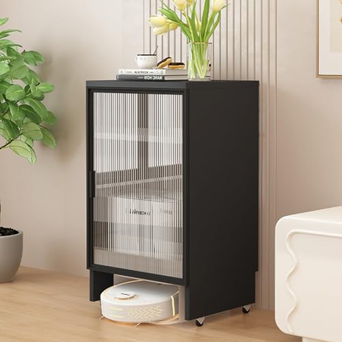 HARELA Saugroboter Ständer Staubsauger, Beistelltisch Wohnzimmer Roboter Standschrank, Roboterständer mit Rollen, für Wohnzimmer, Schlafzimmer, Badezimmer, Balkon(Black 1) von HARELA