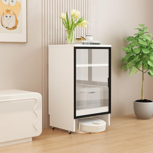 HARELA Saugroboter Ständer Staubsauger, Beistelltisch Wohnzimmer Roboter Standschrank, Roboterständer mit Rollen, für Wohnzimmer, Schlafzimmer, Badezimmer, Balkon(White 1) von HARELA
