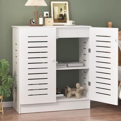 HARELA WLAN-Router-Aufbewahrungsschrank, Heim Medien-Aufbewahrungsschrank, Freistehender Schrank-Organizer, unsichtbare Aufbewahrung, ausgehöhlte Seiten(50 * 80 * 30cm/19.7 * 31.5 * 11.8in) von HARELA