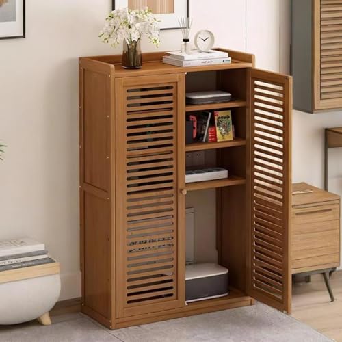 HARELA WLAN-Router-Aufbewahrungsschrank, Stand-Router-Aufbewahrungsbox, Modem, Freistehender Schrank-Organizer für Zuhause und Büro(Brown,38.2x23.2x9.8in) von HARELA