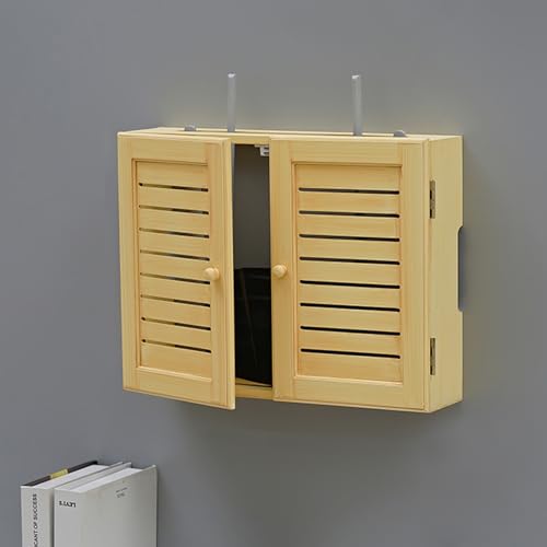 HARELA WLAN-Router-Aufbewahrungsschrank, Wand WLAN-Router Aufbewahrungsbox, TV Kabel Verstecken Box, Wand WiFi Montierte Rack(Yellow,20.5x3.7x15in) von HARELA