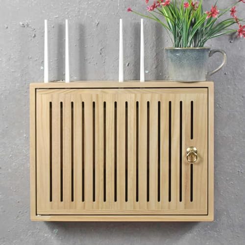 HARELA Wandmontierter WLAN-Box-Organizer, Steckdosenleiste und Kabelmanagement-Organizer, WLAN-Box-Organizer-Regale für die Wand, für Büro und Zuhause(49x32x9cm/19.3x12.6x3.5in) von HARELA