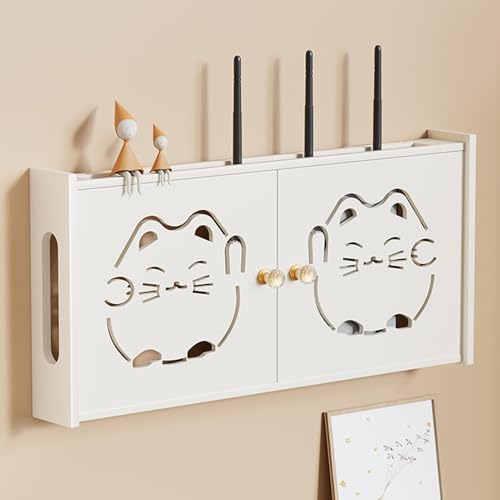 HARELA WiFi-Router-Aufbewahrungsboxen, Verstecken Wand Steckdosenbox, Router Schrank, Doppeltür-Design, Wohnzimmer Modem Kabel Router Abdeckung Multifunktion von HARELA