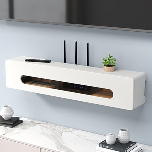 HARELA WiFi-Router-Aufbewahrungsboxen, Wand TV Kabel Verstecken Box, Netzwerkschrank, Multifunktional Router Aufbewahrungsbox für Büro und Haus(White,80cm/31.5in) von HARELA