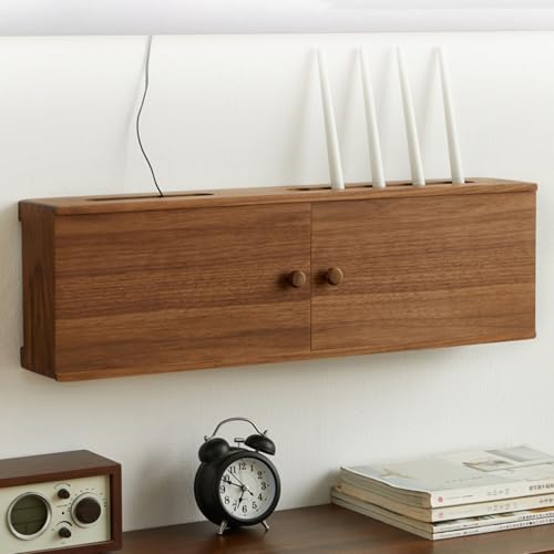 HARELA WiFi-Router-Aufbewahrungsboxen, Wand TV Kabel Verstecken Box, Set-Top Box Schwebende Regale Wandmontage, Multifunktional Router Aufbewahrungsbox für Büro und Haus(60cm/23.6in) von HARELA