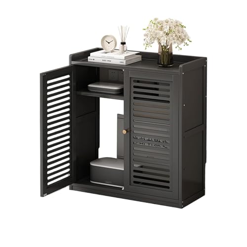 Heizkörperverkleidung mit Regalen, Heizungsabdeckung Lüftungsgitter, für Schlafzimmer Wohnzimmer Heizungsverkleidung Heizkörperabdeckung(Black,26.4x23.2x9.8in) von HARELA