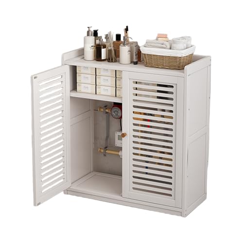 Heizkörperverkleidung mit Regalen, Heizungsabdeckung Lüftungsgitter, für Schlafzimmer Wohnzimmer Heizungsverkleidung Heizkörperabdeckung(White,26.4x23.2x9.8in) von HARELA