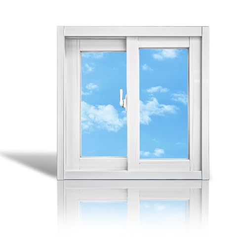 Horizontale Schiebefenster Mit Gehärtetem Glas, Kellerfenster, Ersatzfenster für Wohnhäuser, Keller, Spielhäuser, Garagen, Scheunen(White,20x19in/51x48cm) von HARELA