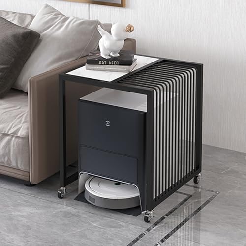 Metall Saugroboter Ständer Staubsauger Roboter Halter, Versteckter Staubsaugerroboter Ständer Für Zuhause Büro Wohnzimmer Garage Ecke Un, Einfacher Wasserwechsel(Black,50 * 40cm/19.7 * 15.7in) von HARELA