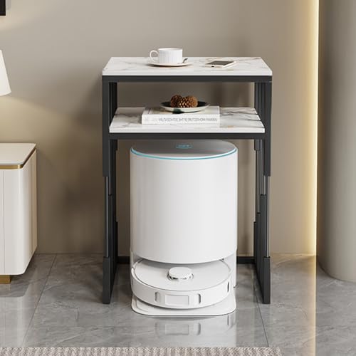 Metall Saugroboter Ständer Staubsauger Roboter Halter, Versteckter Staubsaugerroboter Ständer für Zuhause Büro Wohnzimmer Garage Ecke Un, Einfacher Wasserwechsel(Black 2,40 * 50cm/15.7 * 19.7in) von HARELA