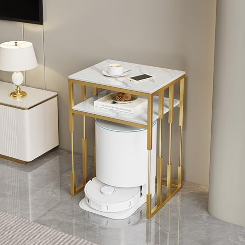 Metall Saugroboter Ständer Staubsauger Roboter Halter, Versteckter Staubsaugerroboter Ständer für Zuhause Büro Wohnzimmer Garage Ecke Un, Einfacher Wasserwechsel(Gold 1,40 * 40cm/15.7 * 15.7in) von HARELA