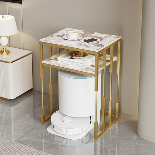 Metall Saugroboter Ständer Staubsauger Roboter Halter, Versteckter Staubsaugerroboter Ständer für Zuhause Büro Wohnzimmer Garage Ecke Un, Einfacher Wasserwechsel(Gold 2,40 * 50cm/15.7 * 19.7in) von HARELA