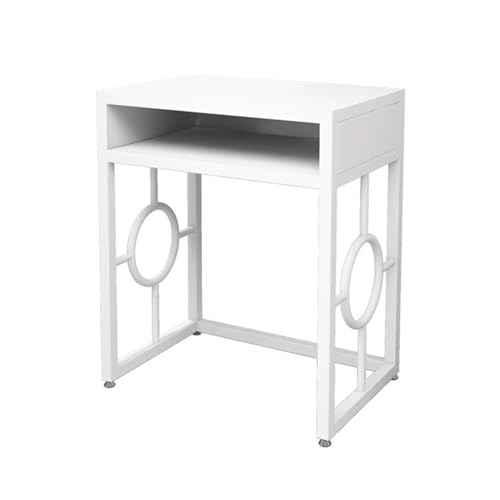 Metall Saugroboter Ständer Staubsauger Roboter Halter mit Schubladen, Versteckter Staubsaugerroboter Ständer Für Zuhause Büro Wohnzimmer Garage Ecke Un(White,50 * 35cm/19.7 * 13.7in) von HARELA