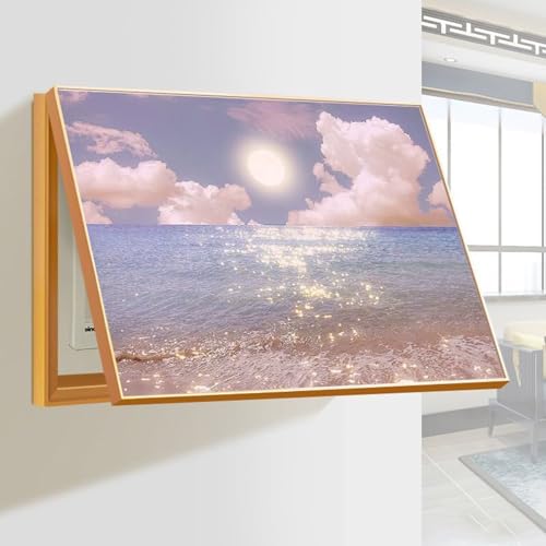Modernes Dekobild für Stromkaste, Abdeckung Wandmontiert Schrank Stromverteiler Kreativ, Zählerkasten verstecken Sie Sicherungskasten mit Bilderrahmen(Gold 2,40 * 30cm/15.7 * 11.8in) von HARELA
