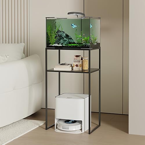Saugroboter Ständer, Generisch Bodenstehendes Lagerregal aus Metall, Versteckter Staubsaugerroboter Ständer Für Zuhause Büro Wohnzimmer Garage Ecke Un(Black,90cm/35.4in) von HARELA