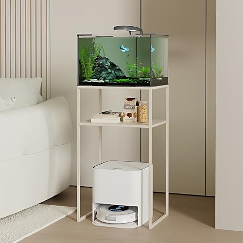 Saugroboter Ständer, Generisch Bodenstehendes Lagerregal aus Metall, Versteckter Staubsaugerroboter Ständer Für Zuhause Büro Wohnzimmer Garage Ecke Un(Creamy White,70cm/27.5in) von HARELA