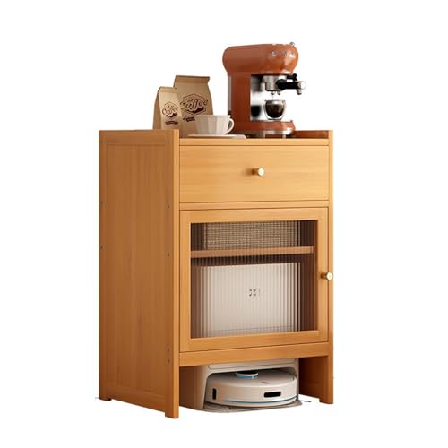 Saugroboter Ständer Halter Vakuum-Aufbewahrung Roboterschrank, Möbel Für Wohnakzente, Versteckter Schrank für Saugroboter mit Türen und Schubladen(Wood Color) von HARELA