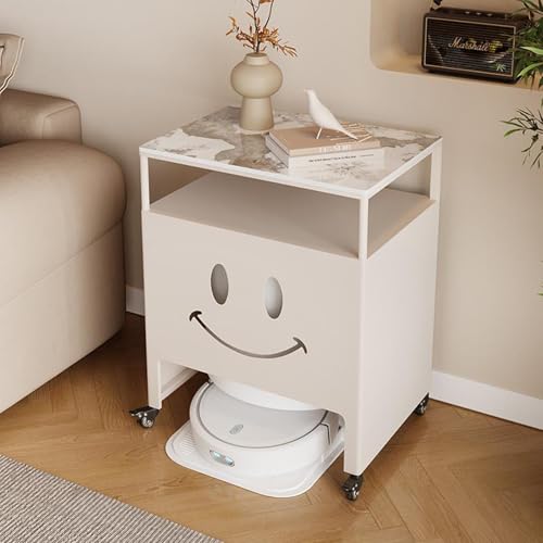 Saugroboter Ständer Staubsauger, Generisch Bodenstehendes Lagerregal aus Metall, Versteckter Staubsaugerroboter Ständer Für Zuhause Büro Wohnzimmer Garage Ecke Un(Off-White 3,60 * 40cm/23.6 * 15.7in) von HARELA