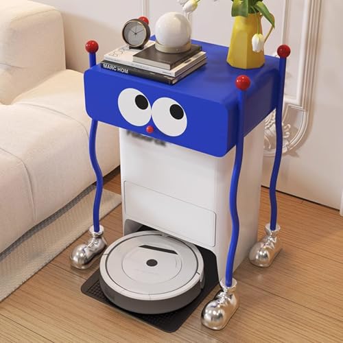 Saugroboter Ständer Staubsauger Roboter Halter, Beistelltisch Möbel Für Wohnakzente, Staubsauger Regal Stauraum für Wohnzimmer, Schlafzimmer, Küche(Blue) von HARELA
