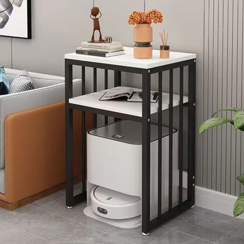 Saugroboter Ständer Staubsauger Roboter Halter, Generisch Bodenstehendes Lagerregal aus Metall, Beistelltisch für Wohnzimmer oder Home-Office(Black,45 * 40cm/17.7 * 15.7in) von HARELA