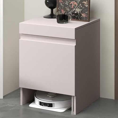 Saugroboter Ständer Staubsauger Roboter Halter, Wohnzimmer Schlafzimmer Büro Balkon Schlafsaal Eck Beistelltische/Nachttisch Mit Aufbewahrun(Gray) von HARELA