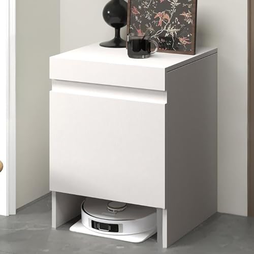 Saugroboter Ständer Staubsauger Roboter Halter, Wohnzimmer Schlafzimmer Büro Balkon Schlafsaal Eck Beistelltische/Nachttisch Mit Aufbewahrun(White) von HARELA