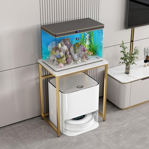 Saugroboter Ständer Staubsauger Roboter Halter Versteckter, Beistelltisch Möbel Für Wohnakzente Smart Sweeper Aufbewahrungsregal, Einfacher Wasserwechsel(Gold,55cm/21.6in) von HARELA