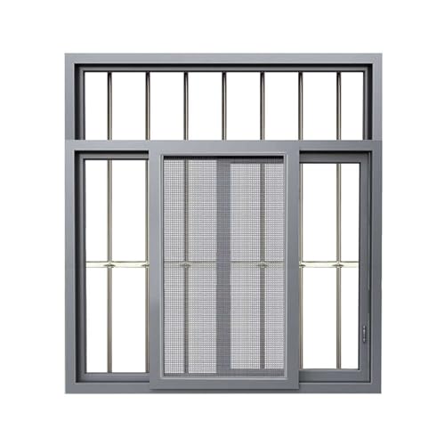 Schiebefenster Belüftetes isoliertes Schuppenfenster, Horizontale Schuppenfenster Mit gehärtetem Glas, Bildschirmen und Diebstahlschutznetzen(80X120CM/31.5X47.2IN) von HARELA