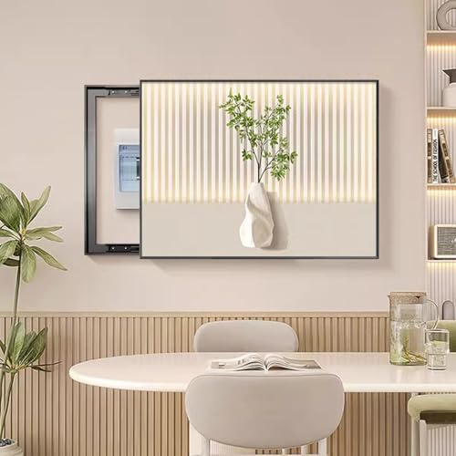 Sicherungskasten Abdeckung Schrank Stromverteiler Sicherungskasten, Innenbereich Lackierung Versteckter Schalttafeln Auf Viele Szenen Anwendbar(Black 1,60 * 50cm/23.6 * 19.7in) von HARELA