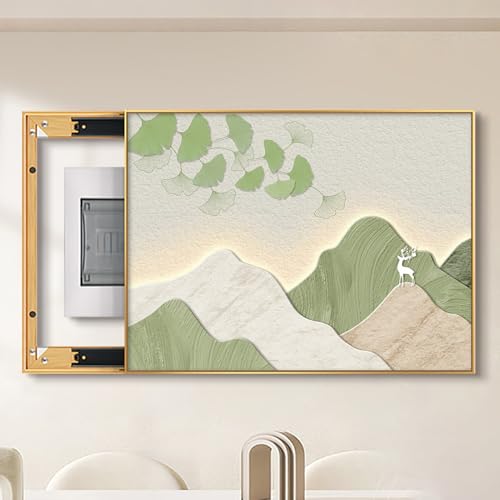 Sicherungskasten Abdeckung Schrank Stromverteiler Sicherungskasten, Schrank Poster Dekoratives Wandbild Zähler-Abdeckung Versteckter Stromkasten Dekor(Gold 1,55 * 45cm/21.6 * 17.7in) von HARELA