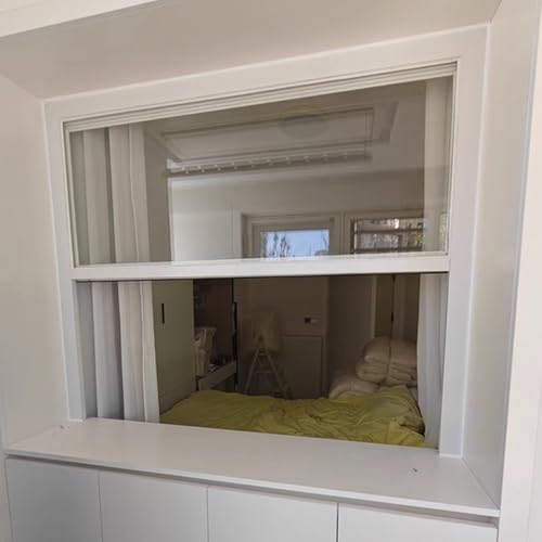 Wohnmobilfenster Schiebefenster Vertikal Schiebbar, Mobile Geschäftsschiebefenster Für Scheunen Und Garagen(White,60X60CM/23.6X23.6IN) von HARELA