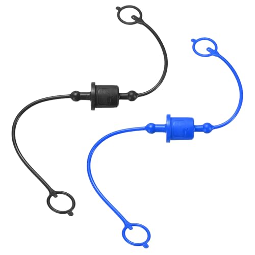 HARFINGTON 2 Sets 1/2 Hydraulikschlauch-Staubkappe und Stopfen-Set, ISO-A Staubkappe und Buchsensteckerabdeckung, Schnelltrennung, Luftkupplung, Anschlussstecker-Armaturen mit Haltering, Blau/Schwarz von HARFINGTON