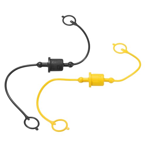 HARFINGTON 2 Sets 1/2 Hydraulikschlauch-Staubkappe und Stopfen-Set, ISO-A Staubkappe und Buchsensteckerabdeckung, Schnelltrennung, Luftkupplungsabdeckung, Anschlussstecker mit Haltering, Schwarz/Gelb von HARFINGTON