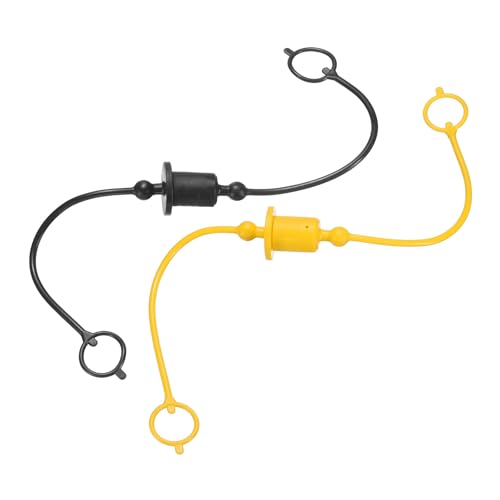 HARFINGTON 2 Sets 1/4-Zoll-Hydraulikschlauch-Staubkappe und Stecker-Set, ISO-A Staubkappe und Buchsensteckerabdeckung, Schnelltrennung, Luftkupplung, Anschlussstecker-Armaturen mit Haltering, Schwarz von HARFINGTON