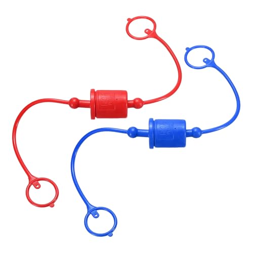 HARFINGTON 2 Sets 3/4-Zoll-Hydraulikschlauch-Staubkappe und Stecker-Set, ISO-A Staubkappe und Buchsensteckerabdeckung, Schnelltrennung, Luftkupplung, Anschlussstecker-Armaturen mit Haltering, Rot/Blau HARFINGTON 2 Sets 3/4-Zoll-Hydraulikschlauch-Staubkappe und Stecker-Set, ISO-A Staubkappe und Buchsensteckerabdeckung, Schnelltrennung, Luftkupplung, Anschlussstecker-Armaturen mit Haltering, Rot/Blau von HARFINGTON