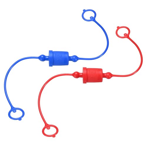 HARFINGTON 2 Sets 3/8-Zoll-Hydraulikschlauch-Staubkappe und Stopfen-Set, ISO-A Staubkappe und Buchsensteckerabdeckung, Schnelltrennung, Luftkupplungsabdeckung, Anschlussstecker mit Haltering, Rot/Blau HARFINGTON 2 Sets 3/8-Zoll-Hydraulikschlauch-Staubkappe und Stopfen-Set, ISO-A Staubkappe und Buchsensteckerabdeckung, Schnelltrennung, Luftkupplungsabdeckung, Anschlussstecker mit Haltering, Rot/Blau von HARFINGTON