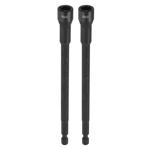 HARFINGTON 2 x Steckschlüssel-Bohrer, 9 mm, metrischer Stecknuss, 1/4-Zoll-Sechskantschaft, 150 mm, extra lang, magnetisch, 6-Punkt-Stecknüsse, Schnellwechsel, Chrom-Vanadium-Stahl, Bolzen-Setter für HARFINGTON 2 x Steckschlüssel-Bohrer, 9 mm, metrischer Stecknuss, 1/4-Zoll-Sechskantschaft, 150 mm, extra lang, magnetisch, 6-Punkt-Stecknüsse, Schnellwechsel, Chrom-Vanadium-Stahl, Bolzen-Setter für von HARFINGTON