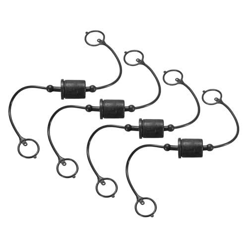 HARFINGTON 4 Sets 3/4-Zoll-Hydraulikschlauch-Staubkappe und Stecker-Set, ISO-A Staubkappe und Buchsensteckerabdeckung, Schnelltrennung, Luftkupplung, Anschlussstecker-Armaturen mit Haltering, Schwarz von HARFINGTON