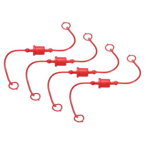 HARFINGTON 4 Sets 3/8 Hydraulik-Staubkappe, ISO-B Staubkappe und weibliche Steckerabdeckung, Schnelltrennung, Luftkupplung, Anschlussschlaucharmaturen mit Haltering, Rot HARFINGTON 4 Sets 3/8 Hydraulik-Staubkappe, ISO-B Staubkappe und weibliche Steckerabdeckung, Schnelltrennung, Luftkupplung, Anschlussschlaucharmaturen mit Haltering, Rot von HARFINGTON