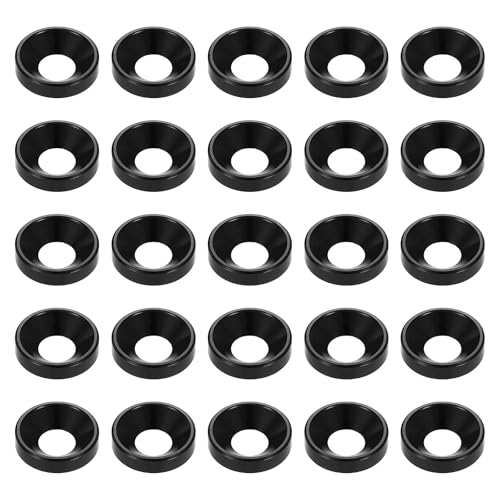 HARFINGTON 40 Stück Senkkopf-Unterlegscheiben M6 eloxierte Aluminiumlegierung, Schraubendichtungen für mechanisches Zubehör, Schwarz HARFINGTON 40 Stück Senkkopf-Unterlegscheiben M6 eloxierte Aluminiumlegierung, Schraubendichtungen für mechanisches Zubehör, Schwarz von HARFINGTON