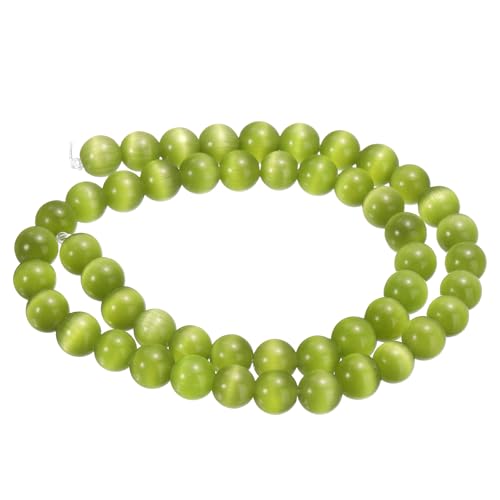 HARFINGTON 48 Stück dunkelmarinegrüne Katzenaugen-Steinperlen, 8 mm, rund, glatt, Edelstein-Kristall, lose Perlen für Schmuckherstellung, Armbänder, Halsketten, Ohrringe, DIY HARFINGTON 48 Stück dunkelmarinegrüne Katzenaugen-Steinperlen, 8 mm, rund, glatt, Edelstein-Kristall, lose Perlen für Schmuckherstellung, Armbänder, Halsketten, Ohrringe, DIY von HARFINGTON
