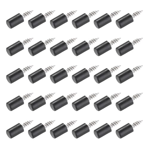HARFINGTON 50 Stück Regalstützklammern 4 mm mit rutschfester Silikonhülse, vernickeltes Eisen, Klammern mit Stift, Regalklammern für Möbel, Bücherregal, Kleiderschrank, Silberfarben/Schwarz von HARFINGTON