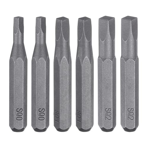 HARFINGTON 6-teiliges Vierkantantriebs-Bit-Set SQ0/SQ1/SQ2 1/4-Zoll-Sechskantschaft, 28 mm Länge, S2-Stahl, magnetischer 4-Punkt-Kopf-Schraubendreher-Bohrer für elektrische manuelle Schraubendreher HARFINGTON 6-teiliges Vierkantantriebs-Bit-Set SQ0/SQ1/SQ2 1/4-Zoll-Sechskantschaft, 28 mm Länge, S2-Stahl, magnetischer 4-Punkt-Kopf-Schraubendreher-Bohrer für elektrische manuelle Schraubendreher von HARFINGTON