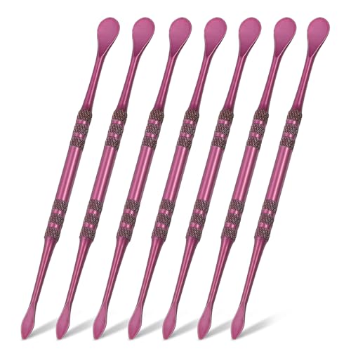 HARFINGTON 7-teiliges Wachsschnitzwerkzeug, 12,1 cm, Doppelkopf-Edelstahl-Skulpturwerkzeug-Set, Modellierung, Gravur, Modellierlöffel für Ton, Keramik, Basteln, Formen, Violett von HARFINGTON