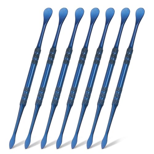 HARFINGTON 7-teiliges Wachsschnitzwerkzeug, 12,1 cm, doppelköpfig, Edelstahl, Skulpturenwerkzeug-Set, Modellierung, Gravur, Modellierlöffel für Ton, Keramik, Basteln, Formen, Marineblau von HARFINGTON