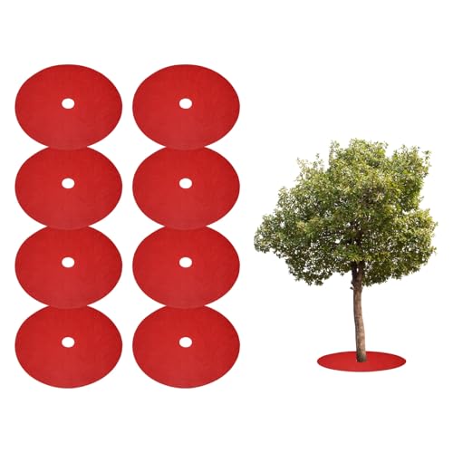 HARFINGTON 8 Stück Baummulchring 50,5 cm Vlies rund Baumschutz Unkrautsperre Matte Pflanzenabdeckringe für Unkrautgrasbekämpfung Wurzelschutz, Rot HARFINGTON 8 Stück Baummulchring 50,5 cm Vlies rund Baumschutz Unkrautsperre Matte Pflanzenabdeckringe für Unkrautgrasbekämpfung Wurzelschutz, Rot von HARFINGTON