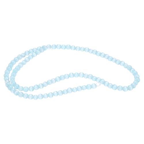 HARFINGTON 98 Stück hellblaue Katzenaugen-Steinperlen, 4 mm, rund, glatt, Edelstein-Kristall, lose Perlen für Schmuckherstellung, Armbänder, Halsketten, Ohrringe, DIY von HARFINGTON