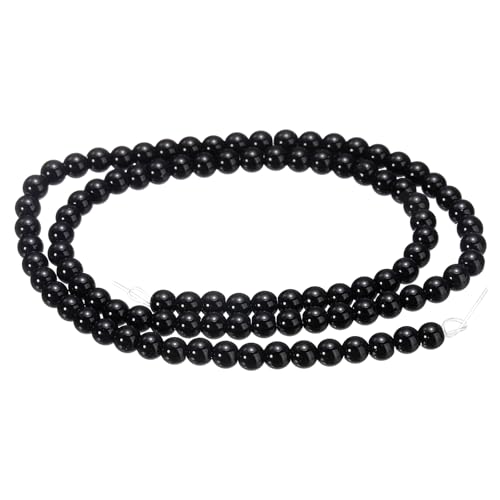HARFINGTON 98 Stück massive schwarze Katzenaugen-Steinperlen, 4 mm, rund, glatt, Edelstein-Kristall, lose Perlen für Schmuckherstellung, Armbänder, Halsketten, Ohrringe, DIY HARFINGTON 98 Stück massive schwarze Katzenaugen-Steinperlen, 4 mm, rund, glatt, Edelstein-Kristall, lose Perlen für Schmuckherstellung, Armbänder, Halsketten, Ohrringe, DIY von HARFINGTON