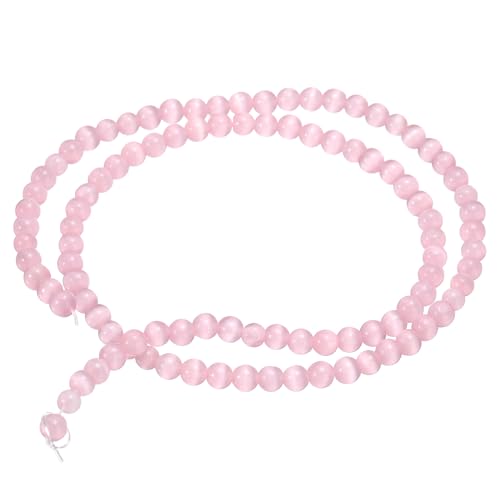 HARFINGTON 98 Stück rosa Katzenaugen-Steinperlen, 4 mm, rund, glatt, Edelstein-Kristall, lose Perlen für Schmuckherstellung, Armbänder, Halsketten, Ohrringe, DIY HARFINGTON 98 Stück rosa Katzenaugen-Steinperlen, 4 mm, rund, glatt, Edelstein-Kristall, lose Perlen für Schmuckherstellung, Armbänder, Halsketten, Ohrringe, DIY von HARFINGTON