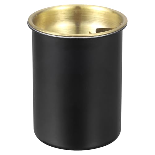 HARFINGTON Auto Aschenbecher Edelstahl rauchfreier Geruch Winddicht Tragbar Mini Becherhalter Zigarette Aschenbecher Butt Eimer für Auto Home Office Schwarz von HARFINGTON